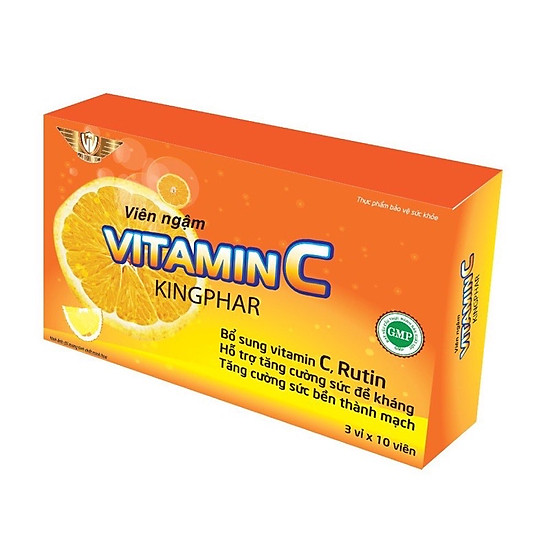 Viên ngậm vitamin c kingphar vinh thịnh vượng vv, hộp 30v nhai - ảnh sản phẩm 1