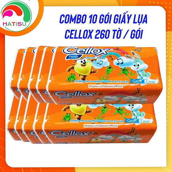 Combo 10 bịch khăn giấy rút cellox 260 tờ giấy rút loại 1 hatisu - ảnh sản phẩm 1