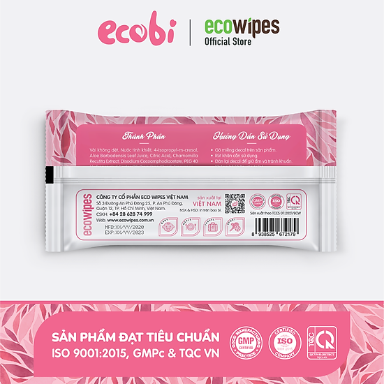 Khăn ướt cho bé ecowipes gói 20 tờ ecobi hương dịu nhẹ không paraben an - ảnh sản phẩm 5