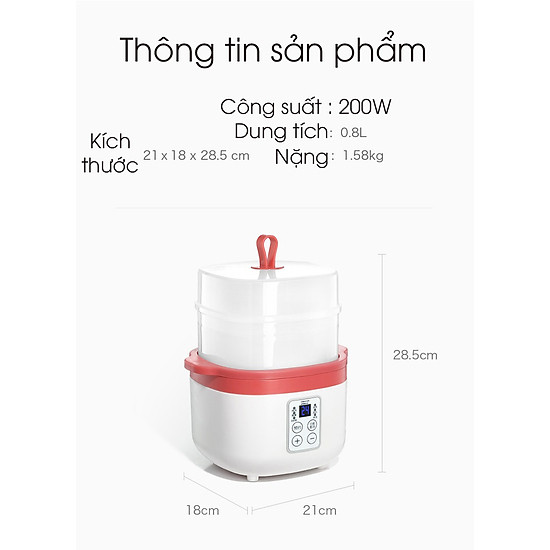 Nồi điện nấu cháo chậm đa năng bằng sứ ceramic tự động, dành cho bé ăn dặm0 - ảnh sản phẩm 7