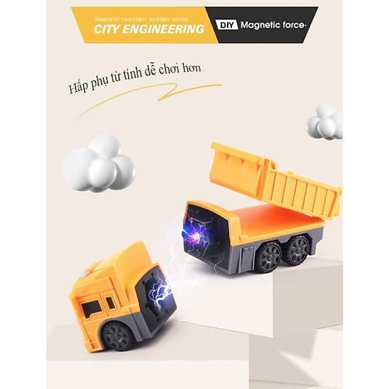 Bộ trò chơi lắp ráp robot sáng tạo từ tính city engineering magnetic - ảnh sản phẩm 7