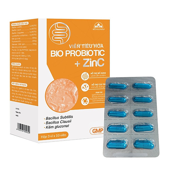 Combo 2 hộp thực phẩm bảo vệ sức khỏe viên tiêu hóabio probiotic + zinc - ảnh sản phẩm 2