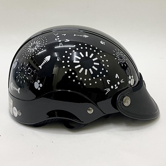 Mũ bảo hiểm 1 2 đầu chita helmets ct31 tem hoa mèo - ảnh sản phẩm 7