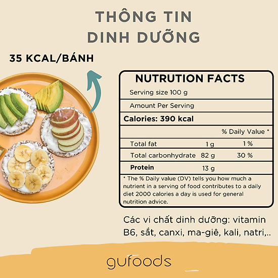 Bánh ăn kiêng, tập gym gạo lứt gufoods - có 3 lựa chọn yến mạch, huyết rồng - ảnh sản phẩm 2