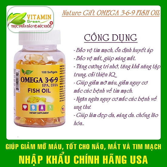 Omega 3-6-9 fish oil nature gift giúp bổ não - ảnh sản phẩm 2