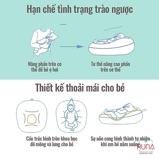 Gối chống trào ngược dạ dày cao cấp cho bé muslin runa kids đẹp họa tiết - ảnh sản phẩm 4