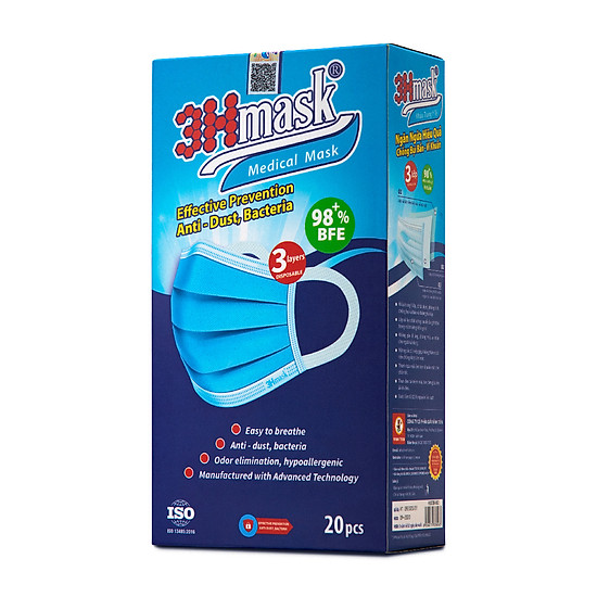 Khẩu trang y tế 3hmask quai bản 3 lớp - ảnh sản phẩm 1