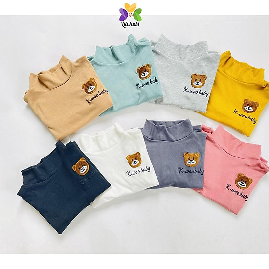 Áo giữ nhiệt cho bé trai bé gái áo len cotton cổ 3 phân cho bé lili.kids - ảnh sản phẩm 4