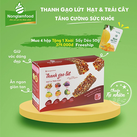 Healthy  combo 4 hộp thanh gạo lứt ngũ cốc 2 vị chà bông trái cây - ảnh sản phẩm 3