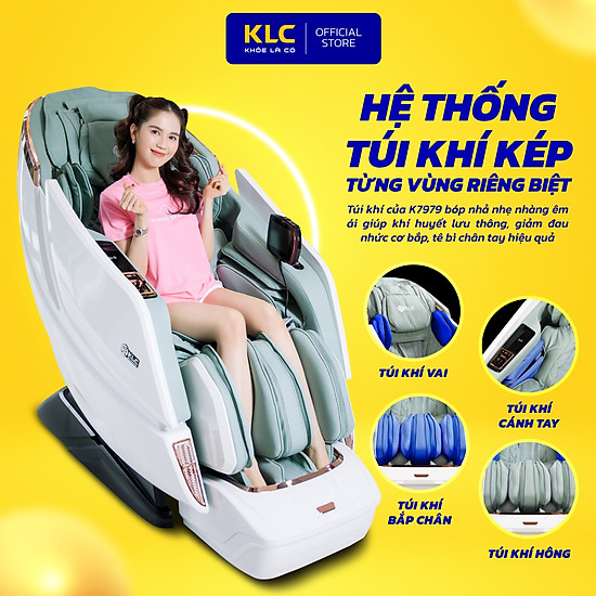 Ghế massage toàn thân cao cấp klc k7979, công nghệ hồng ngoại, body scan - ảnh sản phẩm 5