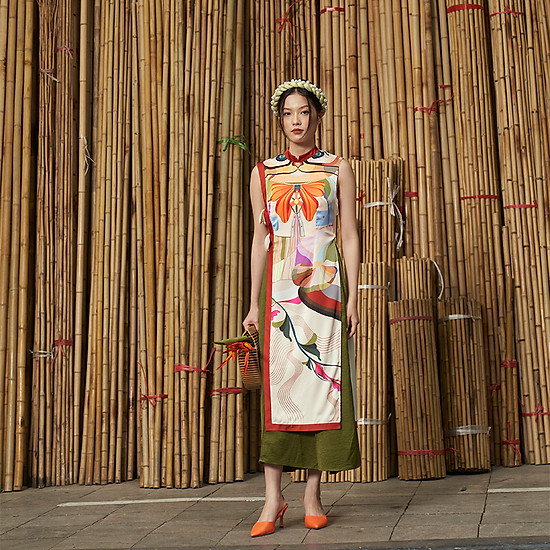Đầm Bầu - váy bầu cách tân diện Tết, Áo Dài Tết Cách Tân Bà Bầu Hoa Nhí  Siêu Xinh - Xếp ly cổ áo và cổ tròn cúc tkutrang | Lazada.vn