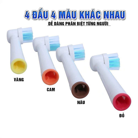 Cho máy oral b, bộ 4 đầu bàn chải điện dan house eb-17b cho răng sáng trắng - ảnh sản phẩm 2