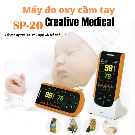 Máy đo nồng độ oxy trong máu spo2 cầm tay creative medical sp-20 - ảnh sản phẩm 3