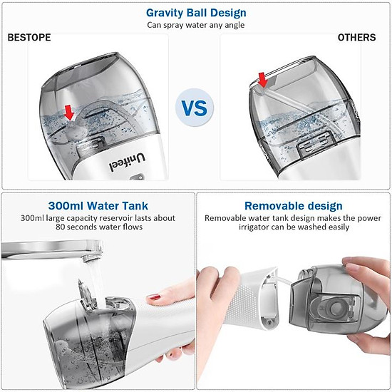 Máy tăm nước kiêm bàn chải đánh răng unifeel hf-6 - có 5 chế độ hoạt động - ảnh sản phẩm 7