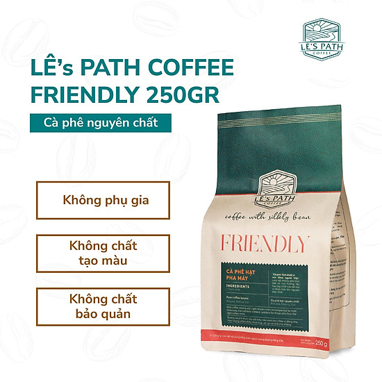 Cà phê hạt pha máy, lê s path coffee friendly 250g 500g, thơm dịu, đắng nhẹ - ảnh sản phẩm 5