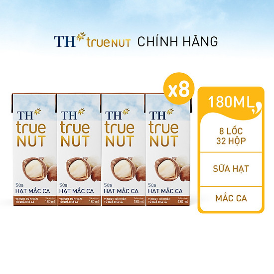 8 lốc sữa hạt mắc ca th true nut 180ml 180ml x 4 hộp - ảnh sản phẩm 1