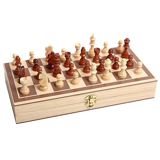 Bộ cờ vua bằng gỗ + hộp đựng kiêm bàn cờ - ảnh sản phẩm 2