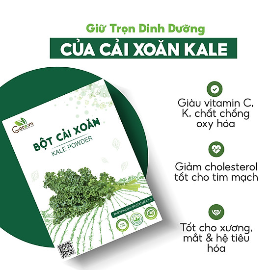 Bột cải xoăn kale nguyên chất goce - 60g 20 gói x 3g - ảnh sản phẩm 3