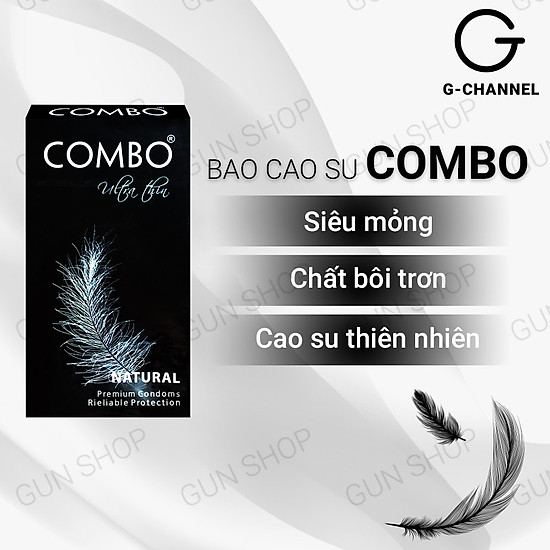 Hộp 10 cái bao cao su combo - mỏng mịn, không mùi kèm 1 chiếc bcs gun - ảnh sản phẩm 2