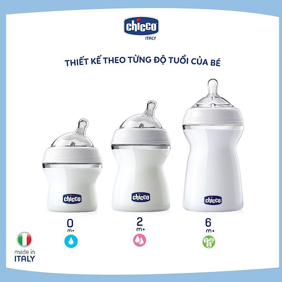 Bình sữa núm nghiêng pisa natural feeling 0m+ chicco 150ml - ảnh sản phẩm 5