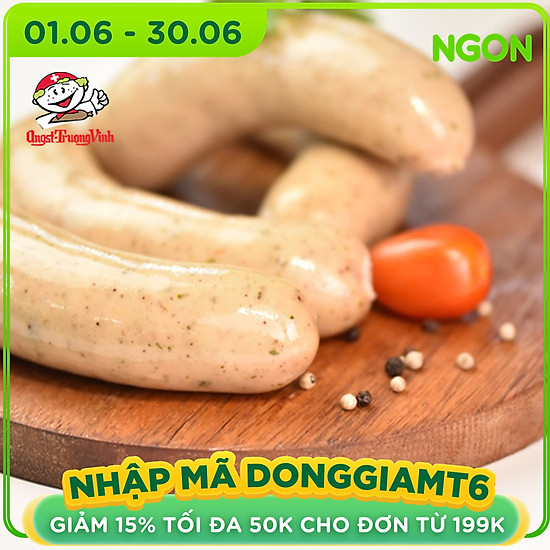 Xúc xích heo 12-15cm 100g pork sausage500gr pe - ảnh sản phẩm 1