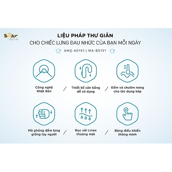 Máy massage, máy đấm lưng bear ma-b01v1 gồm 4 kỹ thuật đấm lưng - ảnh sản phẩm 5