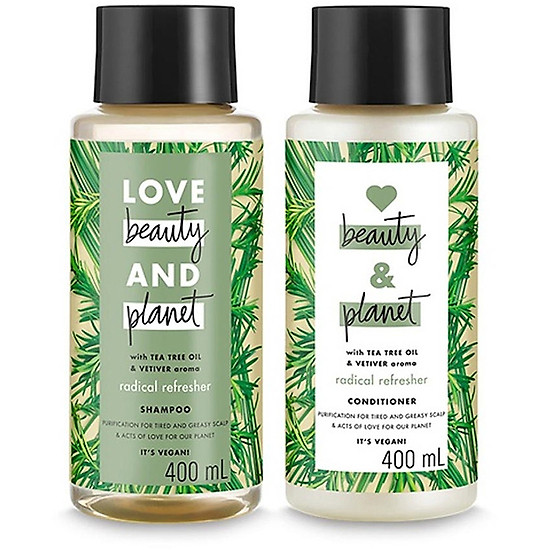 Combo 400ml x2 dầu gội và dầu xả love beauty and planet detox sạch sâu với - ảnh sản phẩm 2