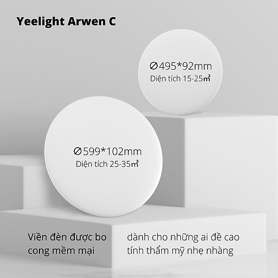 Đèn led ốp trần thông minh yeelight arwen c - 50w - led rgb hắt trần - ảnh sản phẩm 4