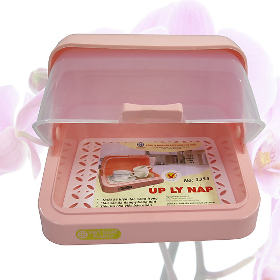 Hình ảnh Khay úp ly, úp cốc có nắp ( giao màu ngẫu nhiên)