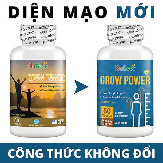 Thực phẩm bảo vệ sức khoẻ hỗ trợ tăng chiều cao của mỹ grow power hộp 60 - ảnh sản phẩm 2