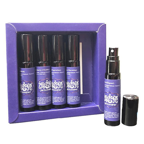 Xịt khử mùi dưỡng lông diệt khuẩn cho Chó Mèo Cao Cấp ( Hộp 5 Chai 10ml )