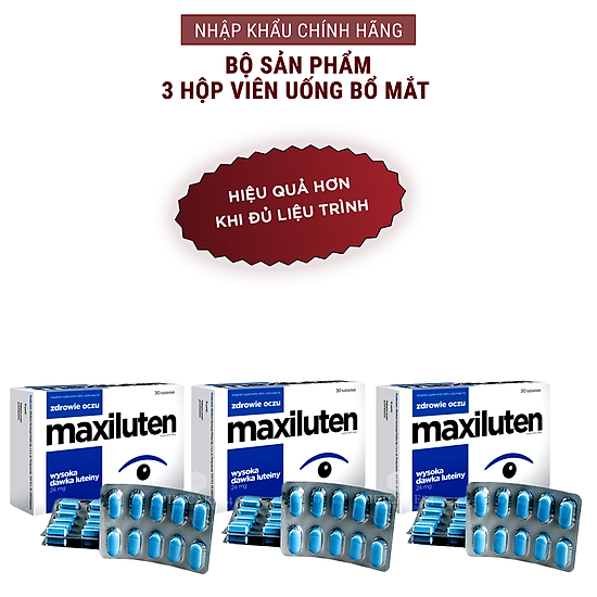 Bộ sản phẩm 3 hộp viên uống bổ mắt nhập khẩu chính hãng maxilutengiúp tăng - ảnh sản phẩm 1