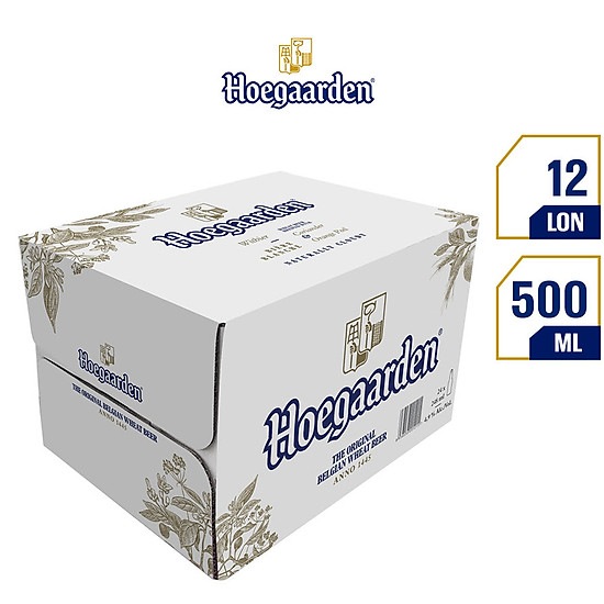 Thùng 12 lon bia hoegaarden white bỉ - bia lúa mỳ chính hiệu 500ml lon - ảnh sản phẩm 2
