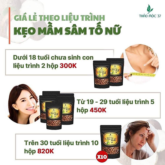 Liệu trình 5h kẹo mầm sâm tố nữ plus thảo mộc 37 - ảnh sản phẩm 4