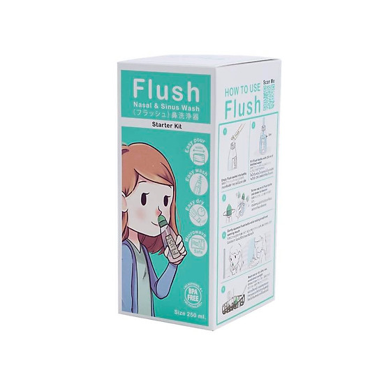 Combo bình rửa mũi cho trẻ flush chính hãng gồm 1 bình và 60 gói muối tinh - ảnh sản phẩm 7