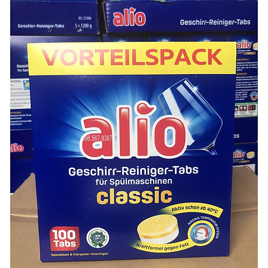 Viên rửa chén alio 100 tabs classic geschirr - ảnh sản phẩm 1