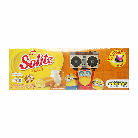 Bánh bông lan cuộn kem solite vị bơ sữa 360g - ảnh sản phẩm 1