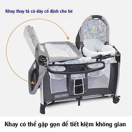 Giường cũi, nôi 4 in1 đa năng cho trẻ sơ sinh alfor baby - ảnh sản phẩm 6