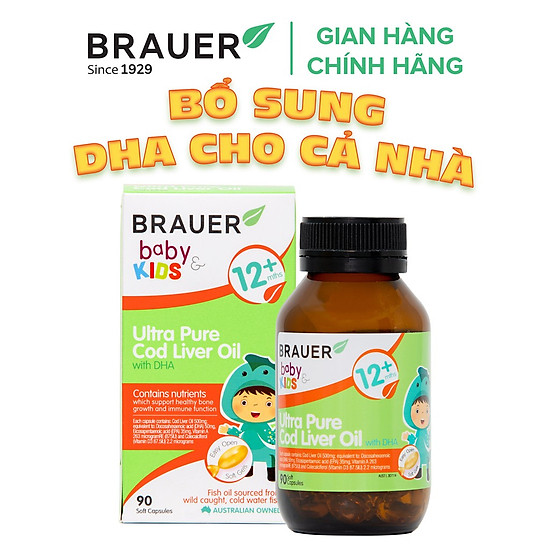 Dầu gan cá tuyết siêu tinh khiết kết hợp dha brauer cho bé trên 1 tuổi 90 - ảnh sản phẩm 5