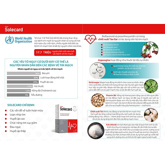 Thực phẩm chức năng hỗ trợ các vấn đề về tuần hoàn, tim mạch solecard - ảnh sản phẩm 4
