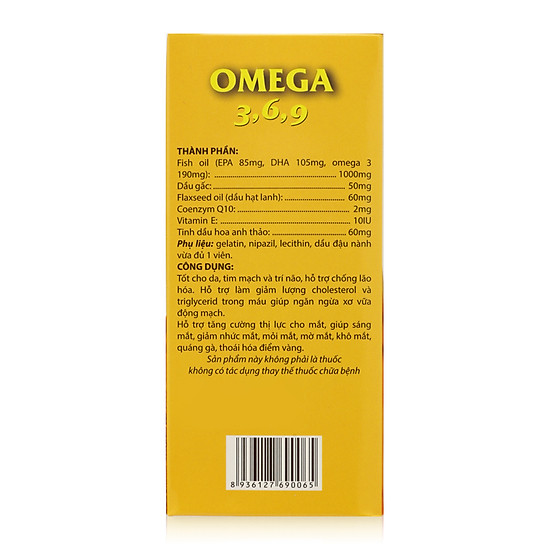 Thực phẩm chức năng omega 3, 6, 9 bổ não, tăng trí nhớ, sáng mắt  60 viên - ảnh sản phẩm 5