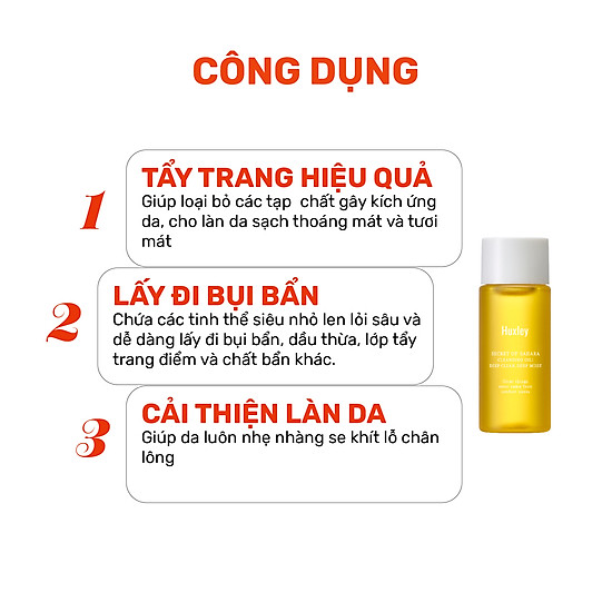 Dầu tẩy trang làm sạch sâu dưỡng ẩm mịn màng cho da huxley cleansing oil - ảnh sản phẩm 3