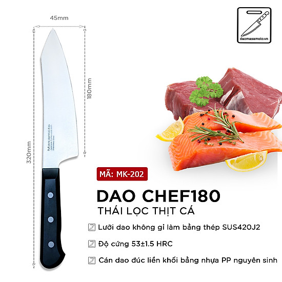 Dao thái lọc thịt cá masamoto chef - mk202 - ảnh sản phẩm 7