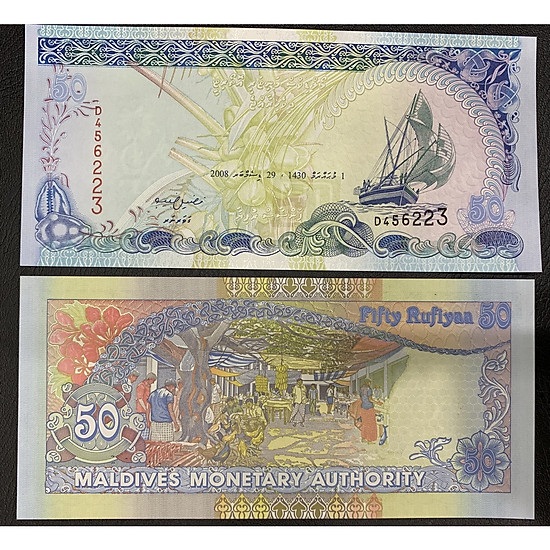 Tờ tiền đẹp nhất thế giới maldives 50 rufiyaa thiên đường du lịch - ảnh sản phẩm 1