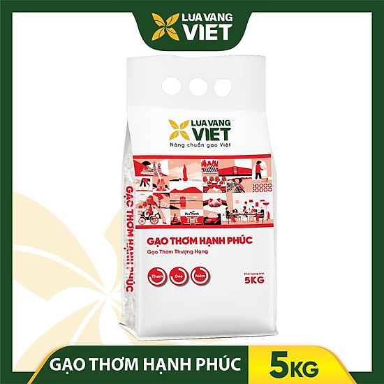 Gạo thơm hạnh phúc bao 5kg - ảnh sản phẩm 1