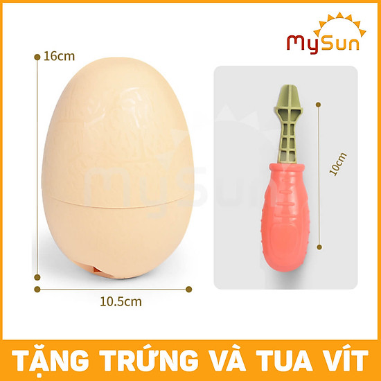 Đồ chơi bóc mở quả trứng lắp ráp ghép khủng long bạo chúa biến hình mysun - ảnh sản phẩm 8