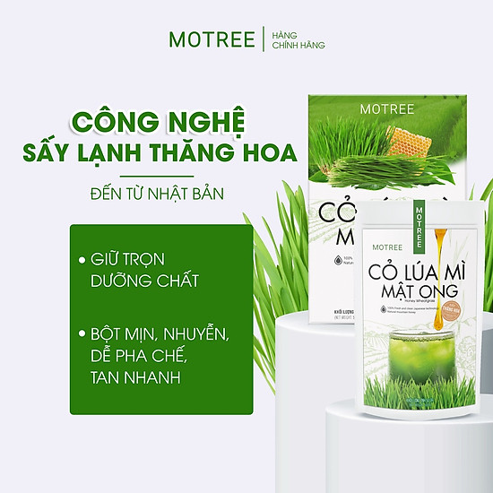 Bột cỏ lúa mì mật ong motree sấy thăng hoa công nghệ nhật bản hộp - ảnh sản phẩm 1