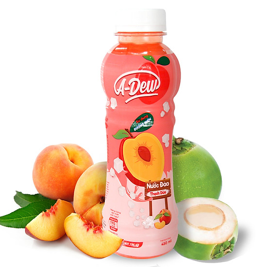 Nước trái cây đào thạch dừa a-dew 450ml - lốc 6 chai - ảnh sản phẩm 3