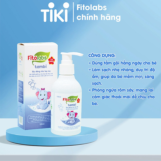Bộ 3 sản phẩm chăm sóc da bé fitolabs tambi - kembi - chambi sữa tắm gội - ảnh sản phẩm 8