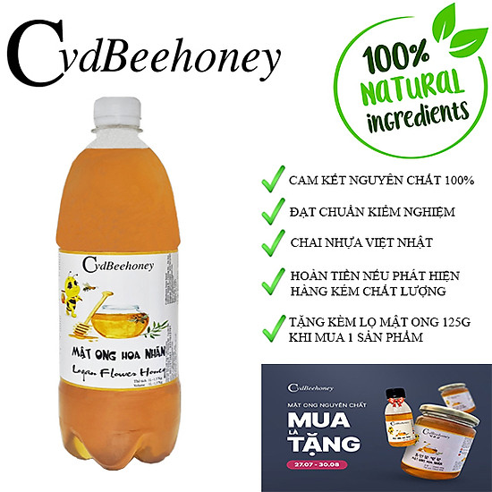 Mật ong hoa nhãn 1l 1,4kg cvdbeehoney - ảnh sản phẩm 1